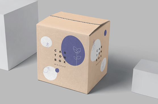 Realistic Carton Box Mockup for Packaging Design