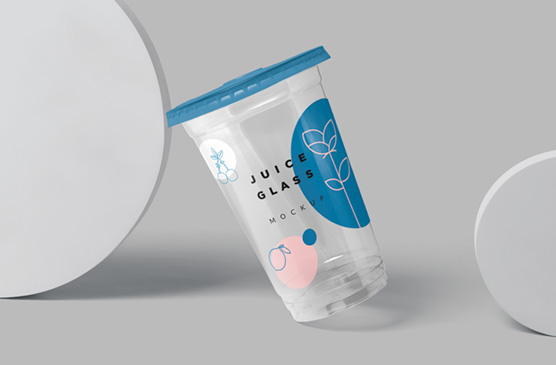 Realistic Plastic Juice Cup Mockup for Branding