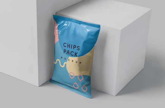 Premium Snack Pouch Mockup – Customizable Chips Pack