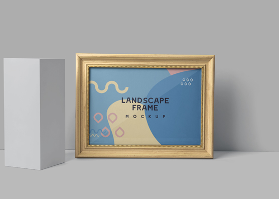 Classic Landscape Photo Frame Mockup – Horizontal Display