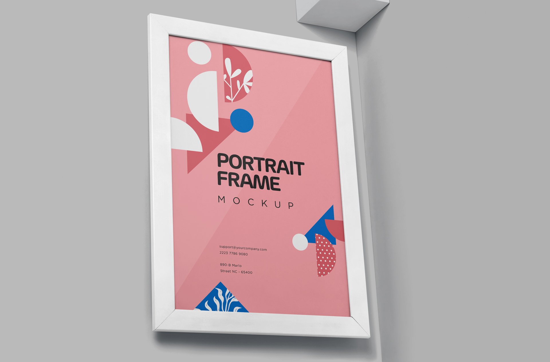 Wall-Mounted Portrait Frame Mockup – Elegant Presentation