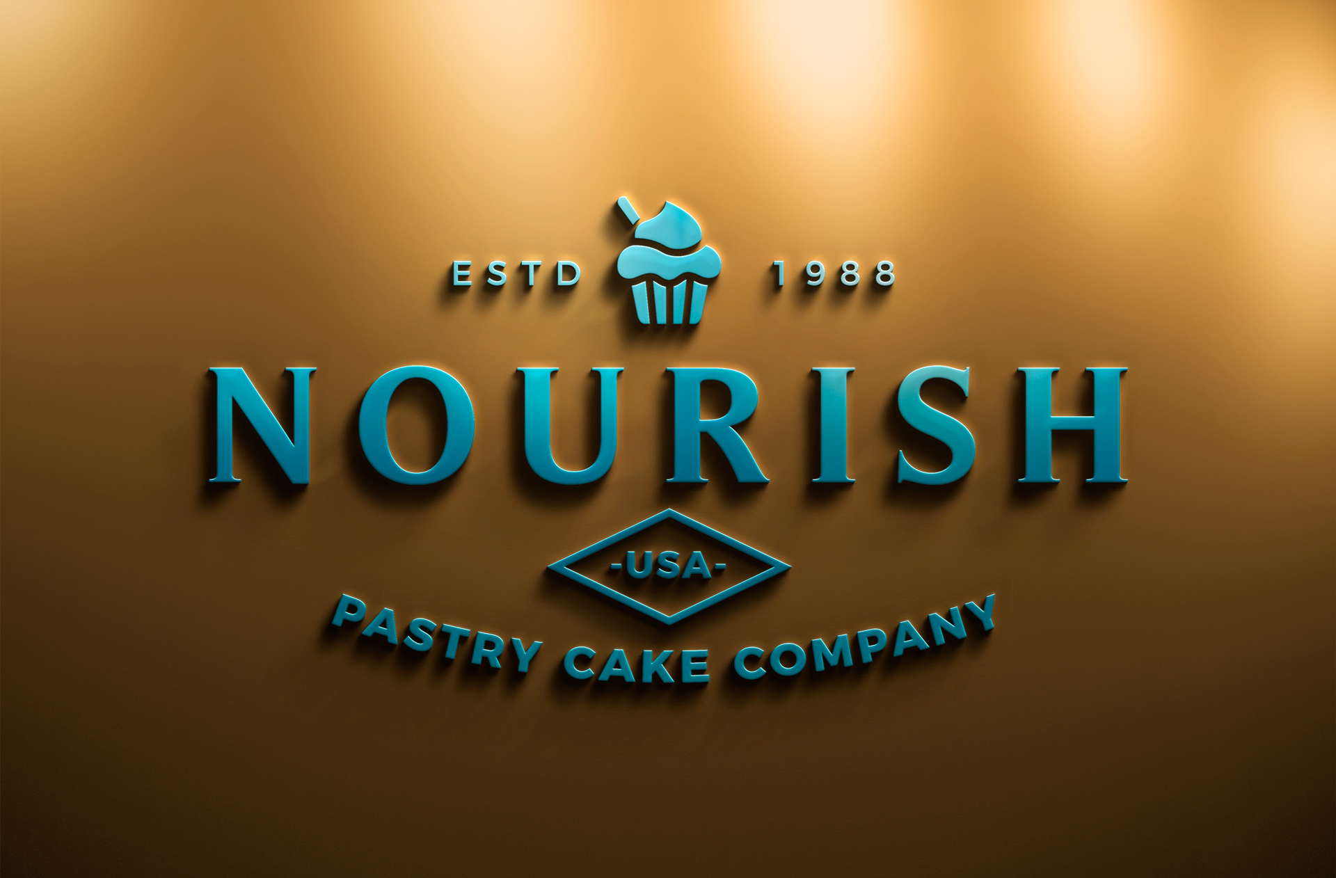 3D Wall Logo Mockup – Elegant Business Branding