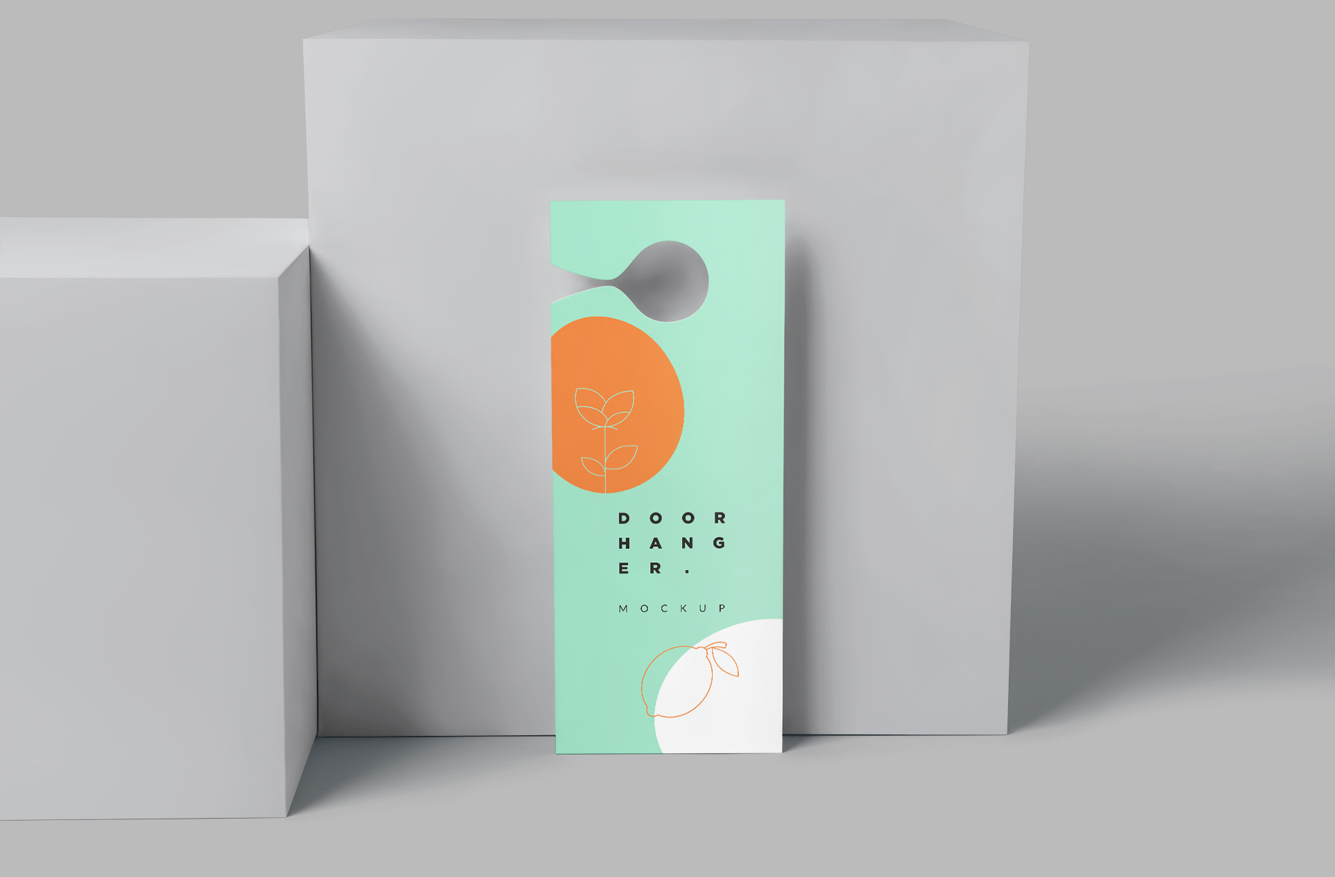 Professional Door Hanger Mockup Standing Display