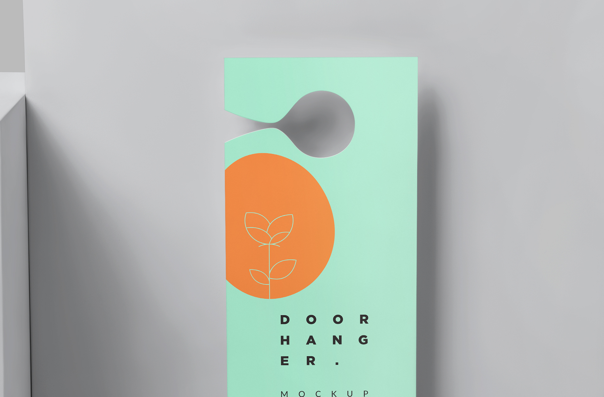 advertising door hanger mockup