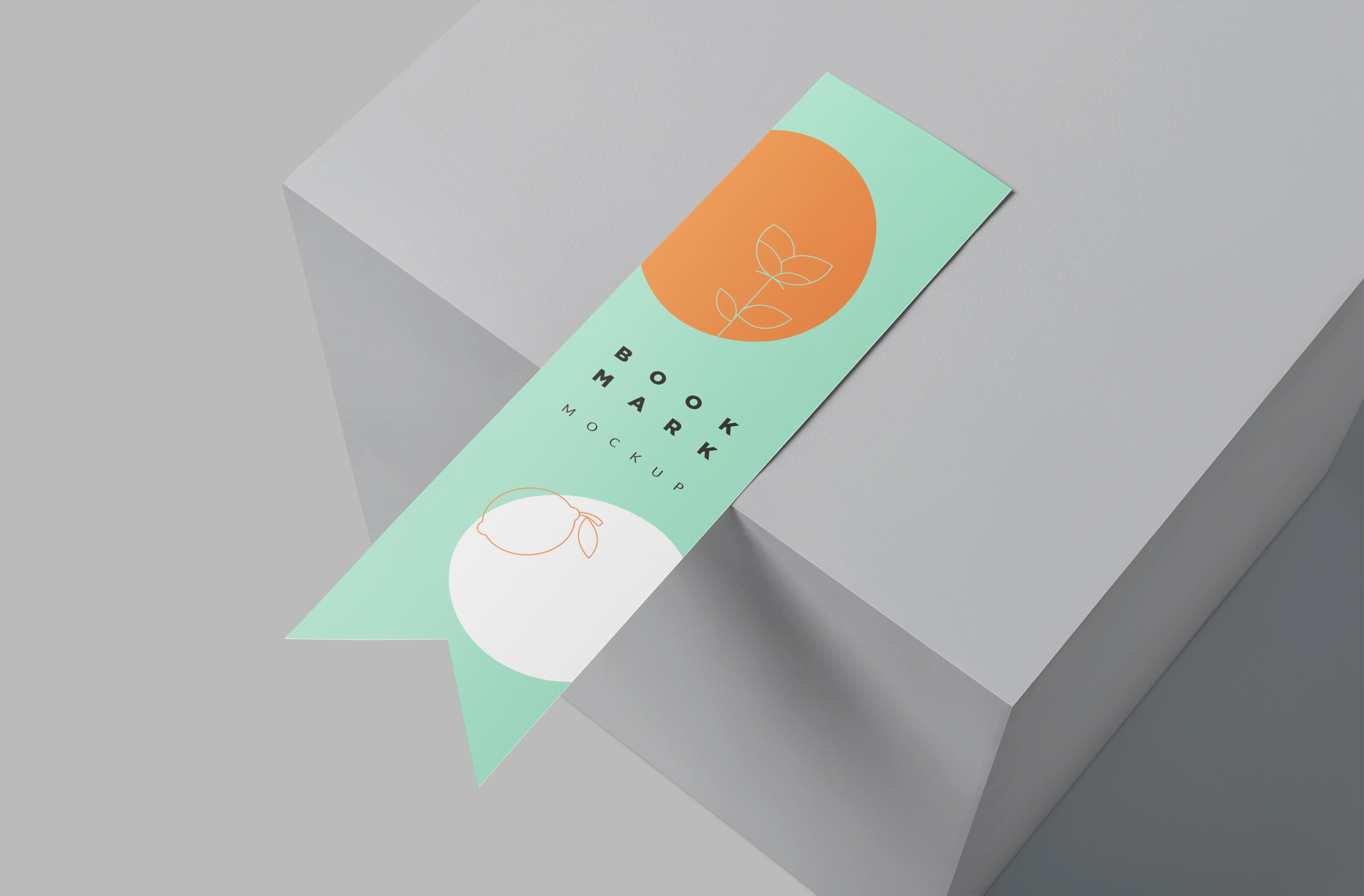 Modern Ribbon Bookmark Mockup with Realistic Design