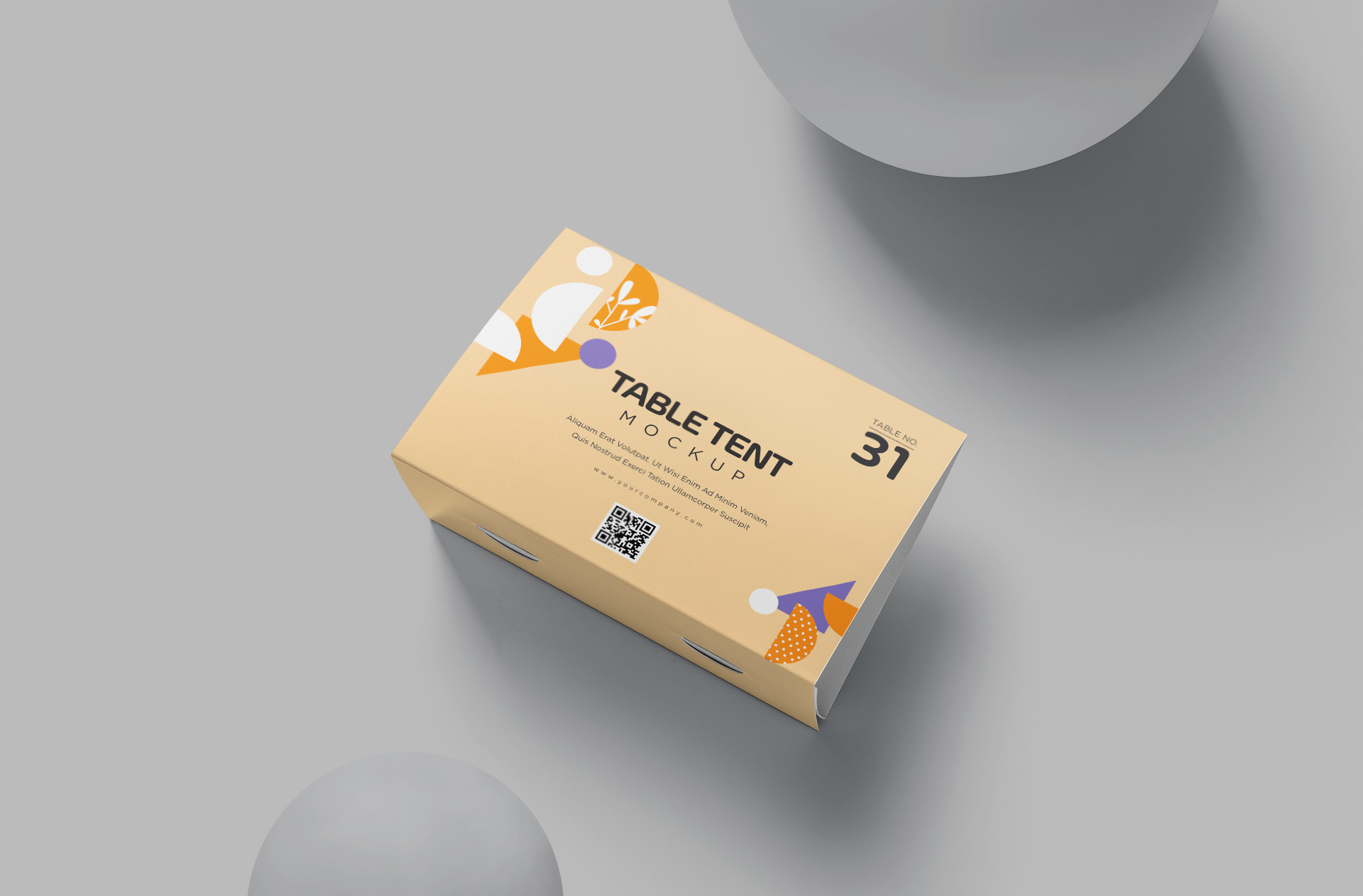 Professional Horizontal Table Tent Mockup for Events