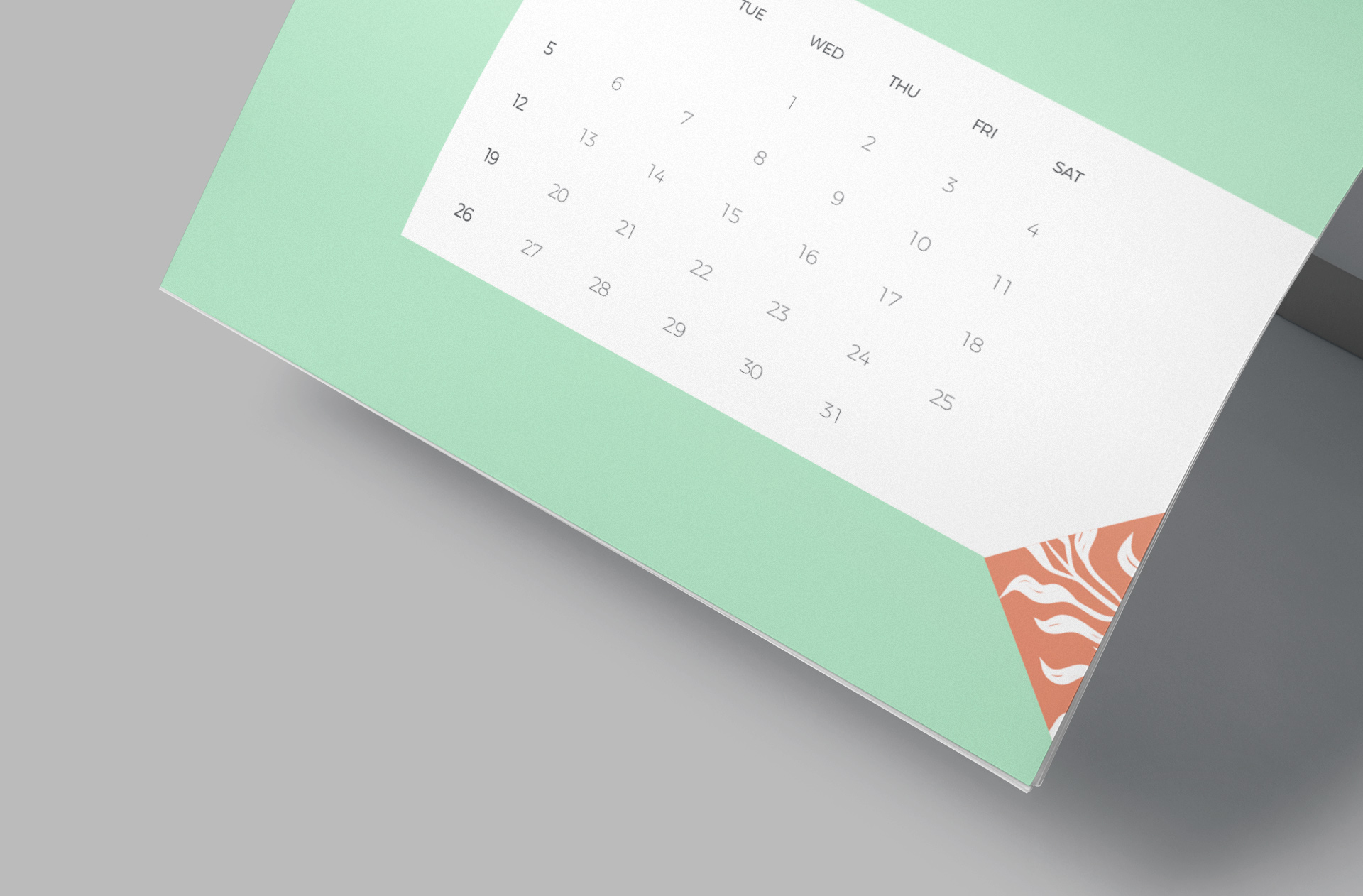 a4 calendar mock-up