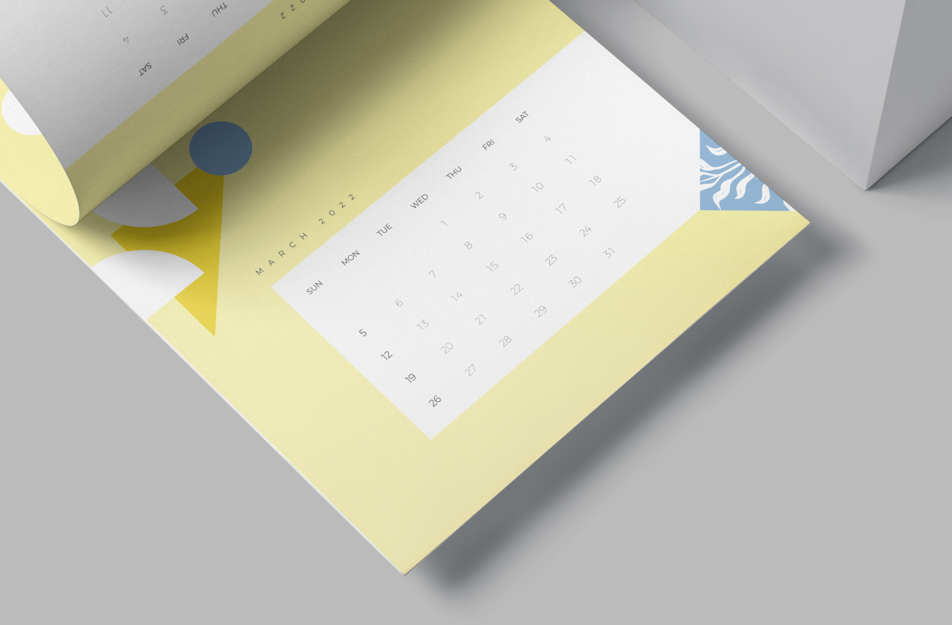 A3 calendar mock-up
