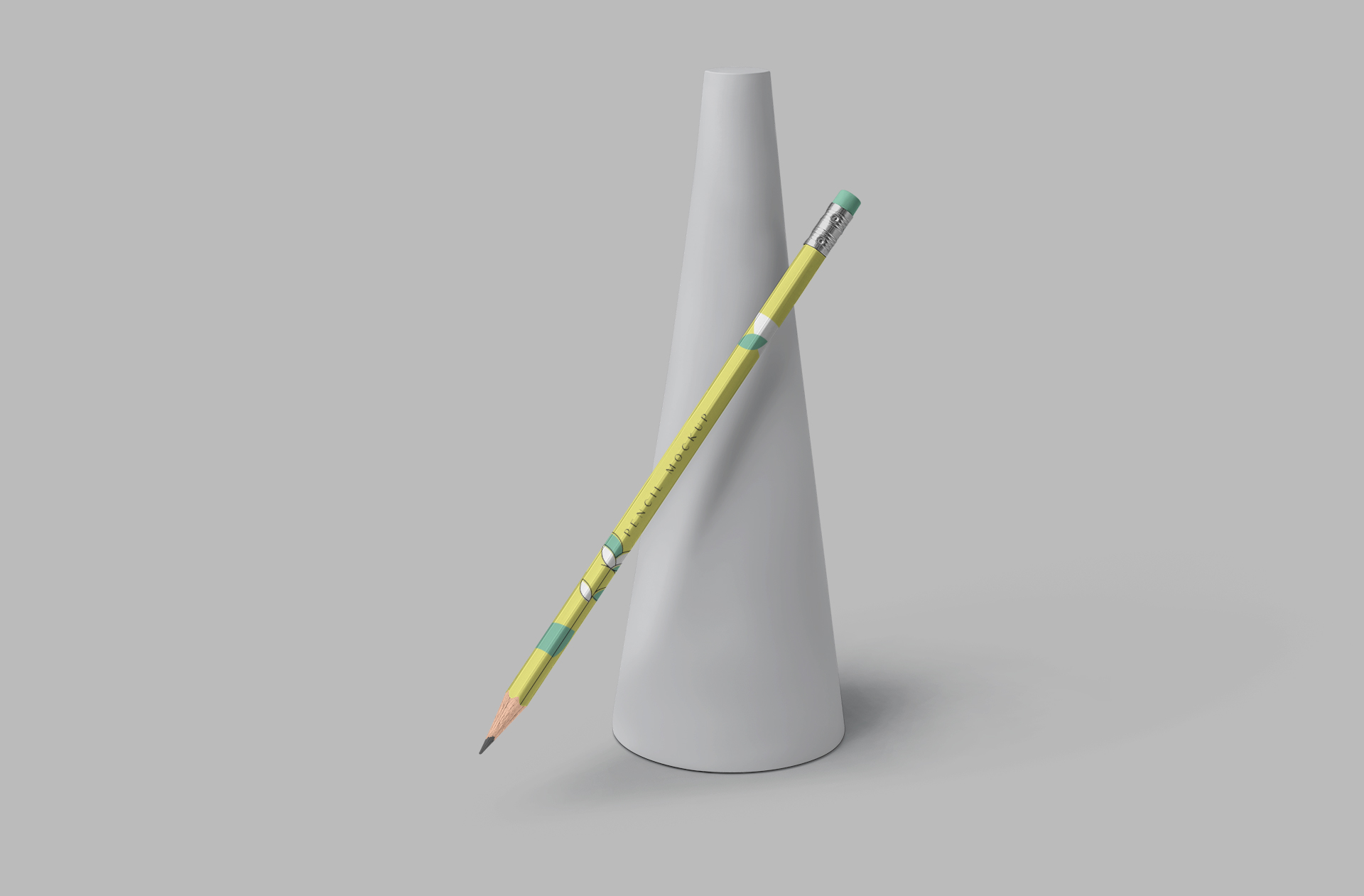 Minimalist Pencil Mockup Leaning on Object