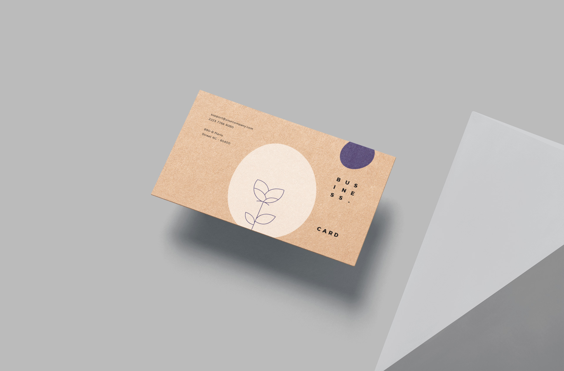 Minimalist Kraft Business Card Mockup with Rustic Style