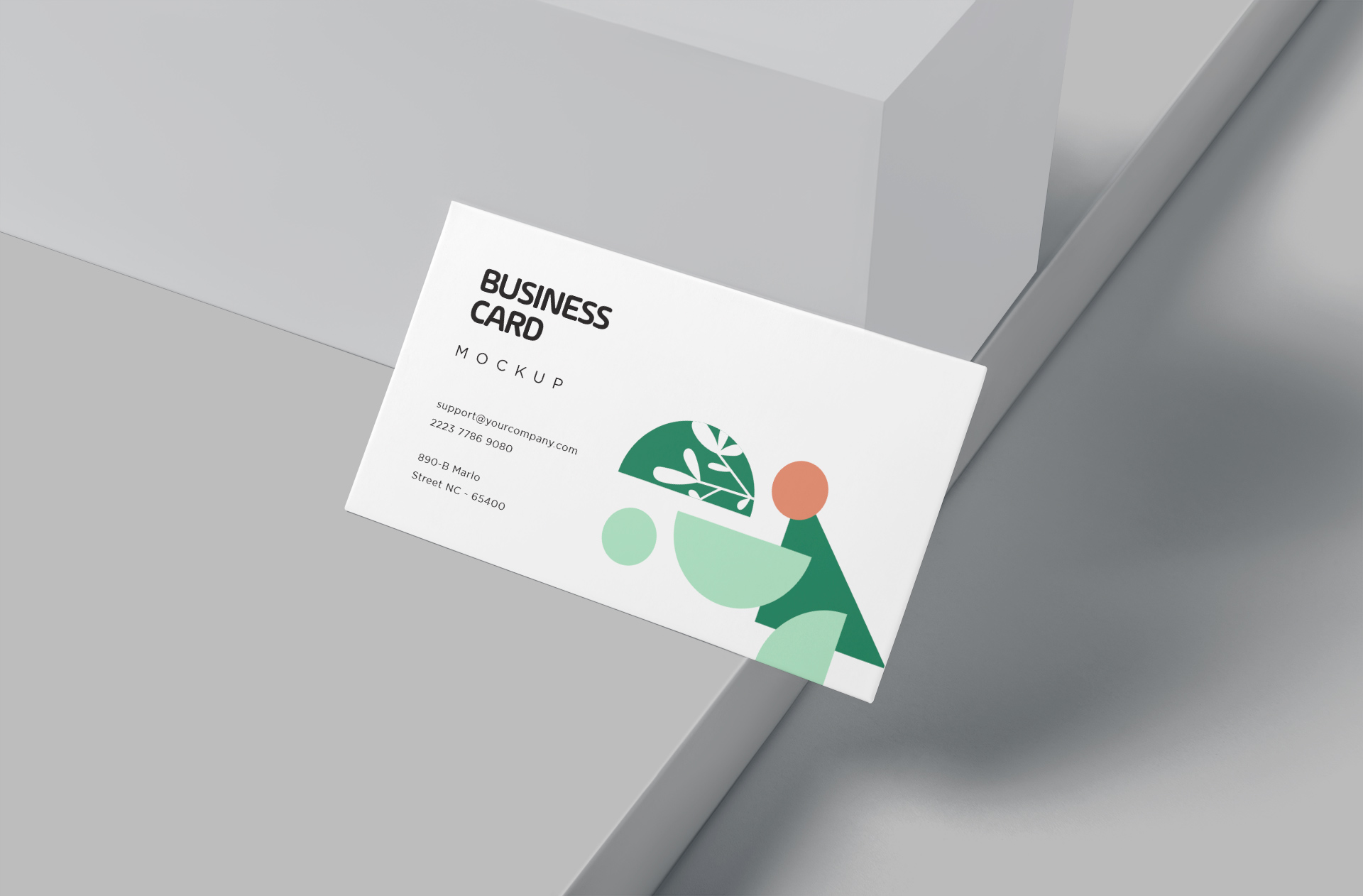 Customizable Business Card Mockup with Abstract Design