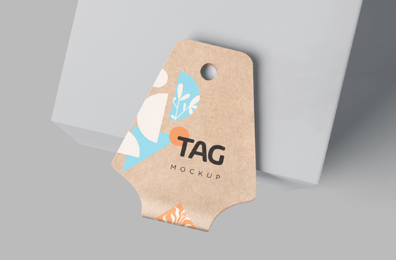 Trendy Foldable Kraft Hang Tag Mockup