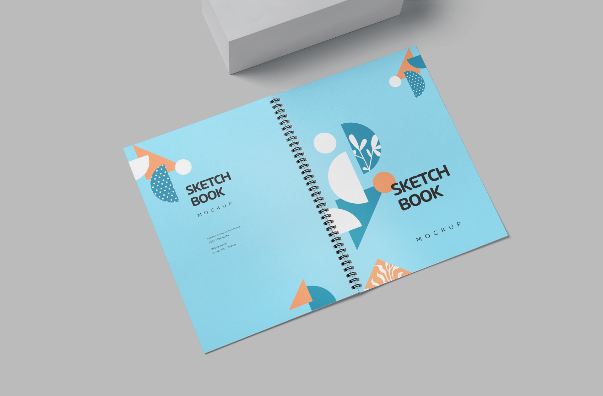 Open A4 Ring-Bound Sketchbook Mockup for Designers