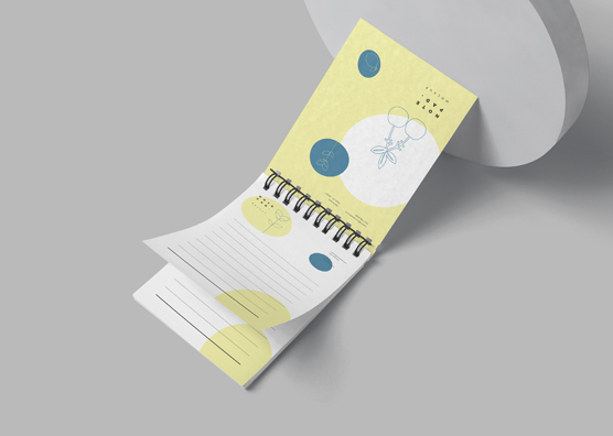 Spiral Notepad Mockup with Minimal Design