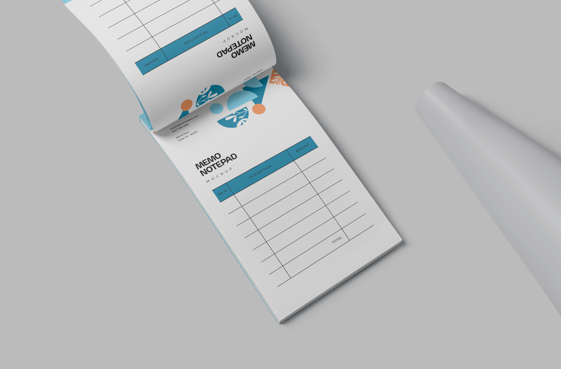 Realistic Memo Notepad Mockup PSD for Branding