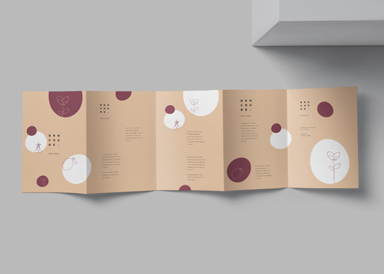Creative Tri-Fold Brochure Mockup with Custom Layout