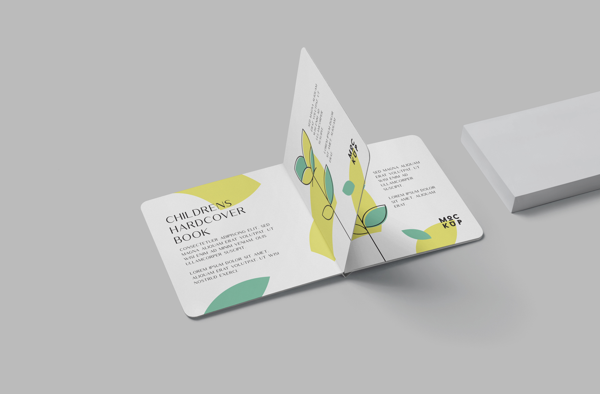 Creative Childrens Hardcover Book Mockup with Custom Design