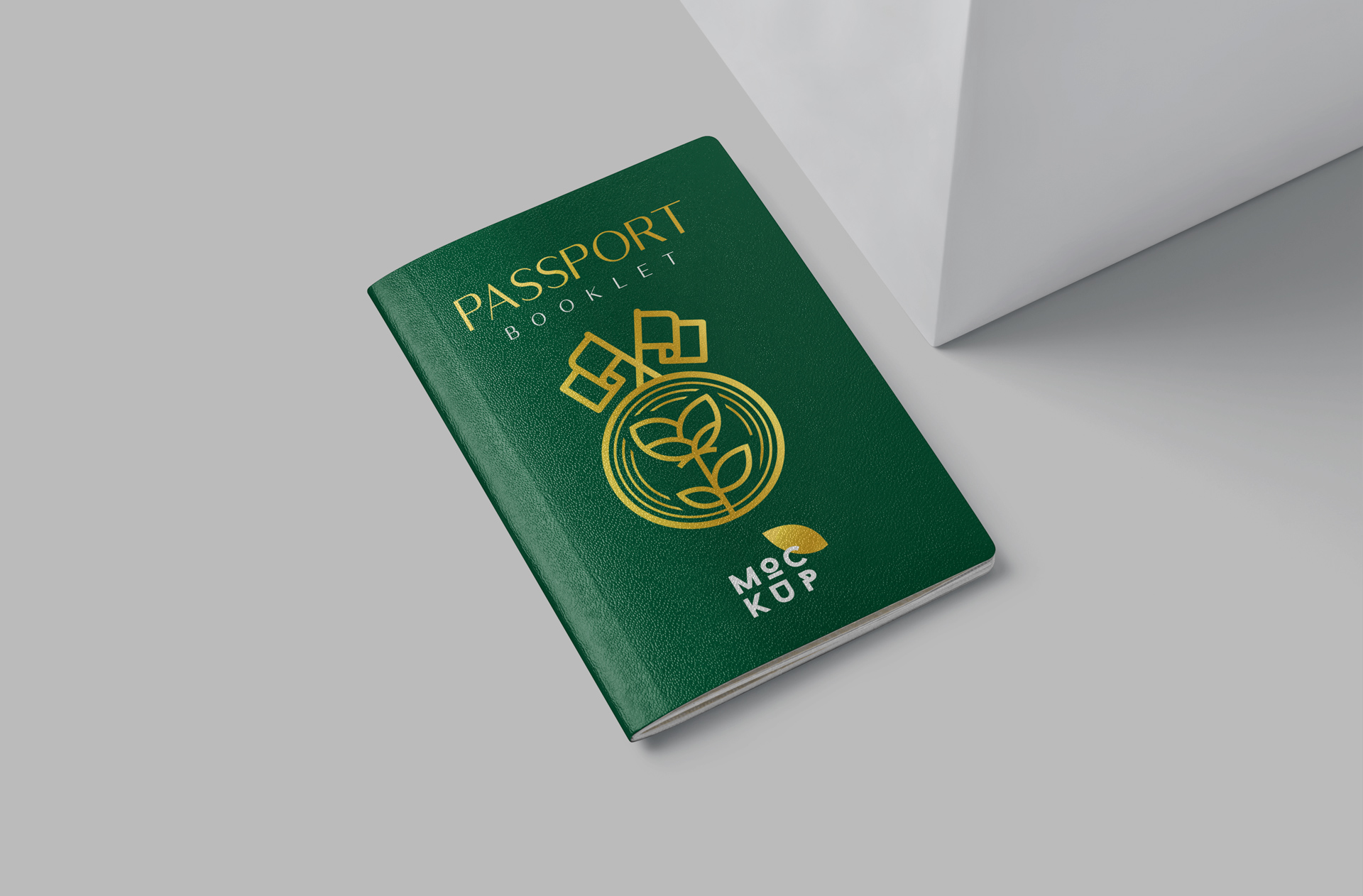 Passport Mockup with Realistic Cover Design