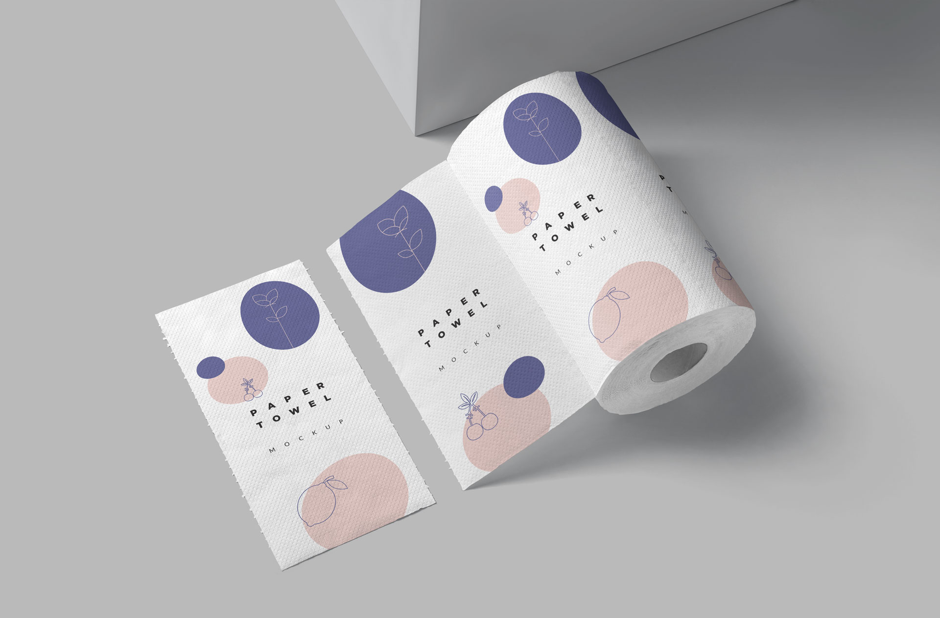 Paper Towel Roll Mockup with Customizable Design