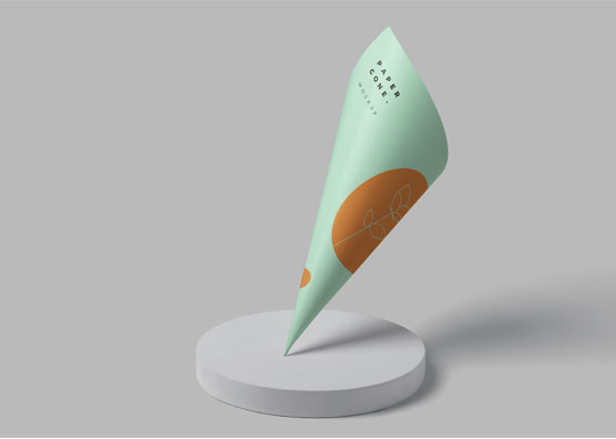 Customizable Paper Cone Mockup for Modern Branding
