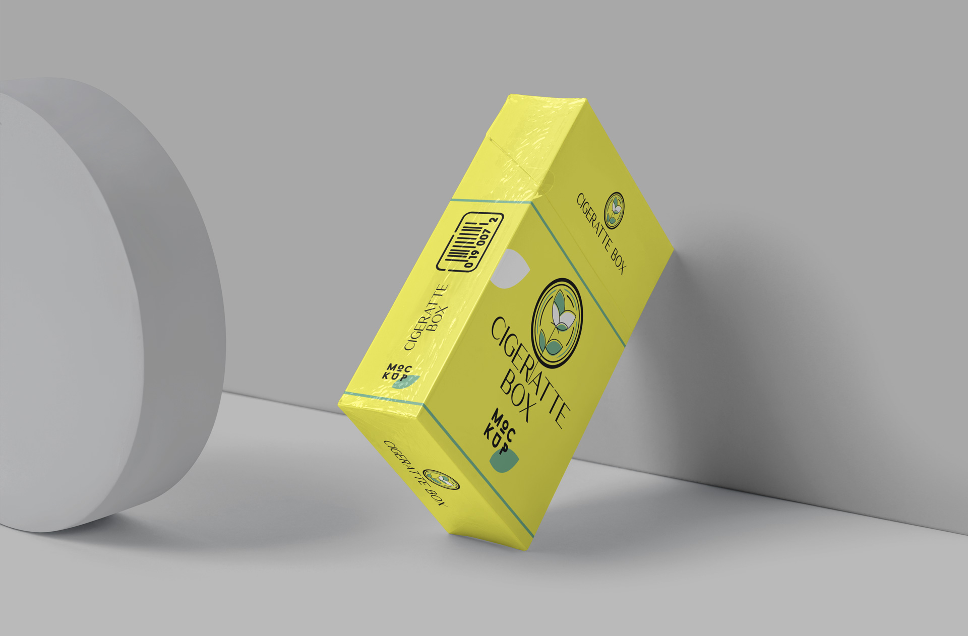 Cigarette Box Mockup with Top-View Perspective