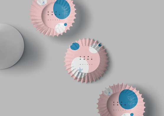 Custom Cupcake Wrapper Mockup for Food Packaging