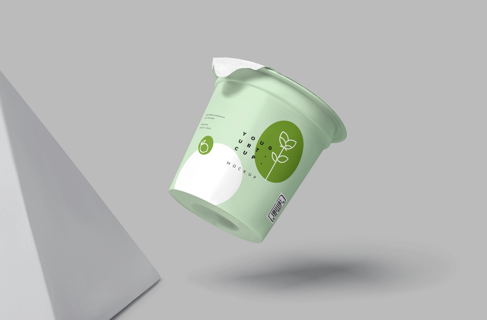 Yogurt Cup Packaging Mockup with Realistic Design