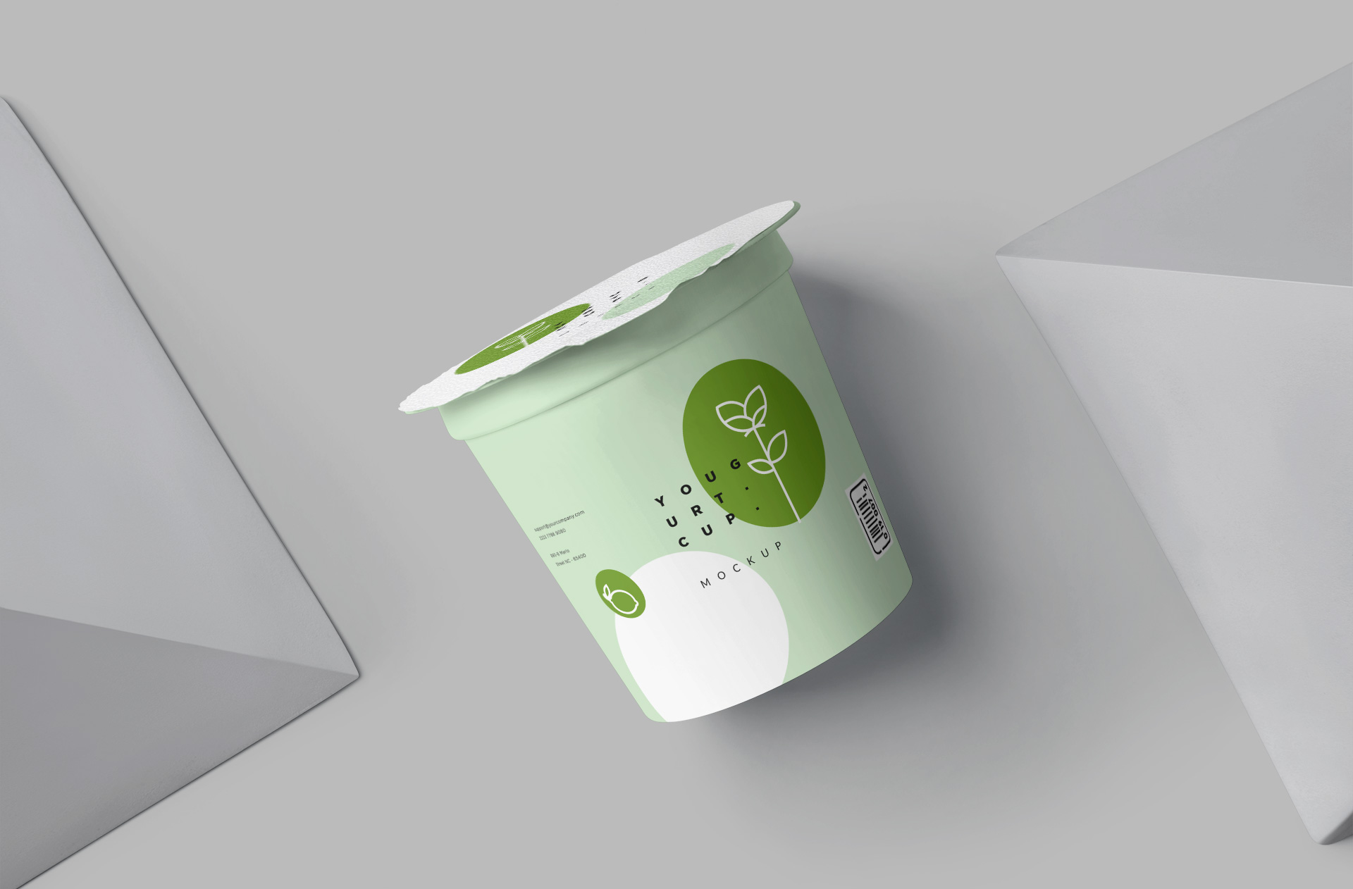 Minimalist Yogurt Cup Packaging Mockup Design