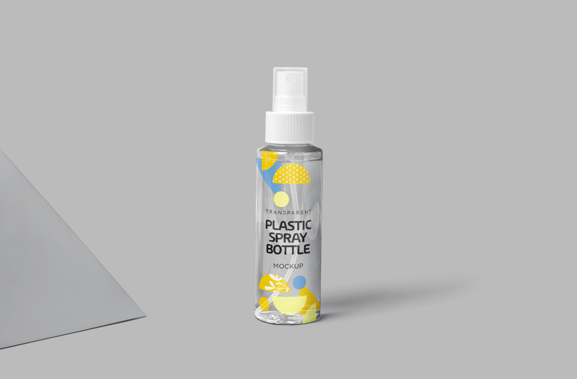 Transparent Plastic Spray Bottle Mockup