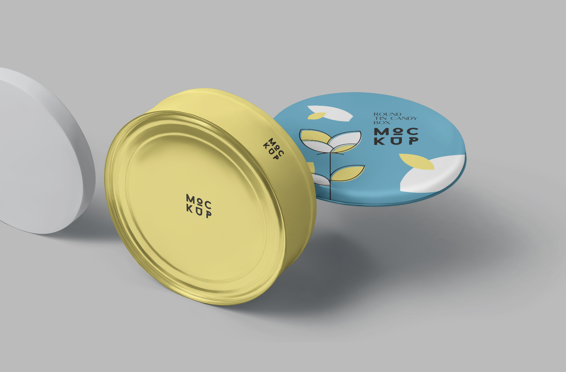 Sleek Round Tin Candy Box Mockup for Snacks and Sweets