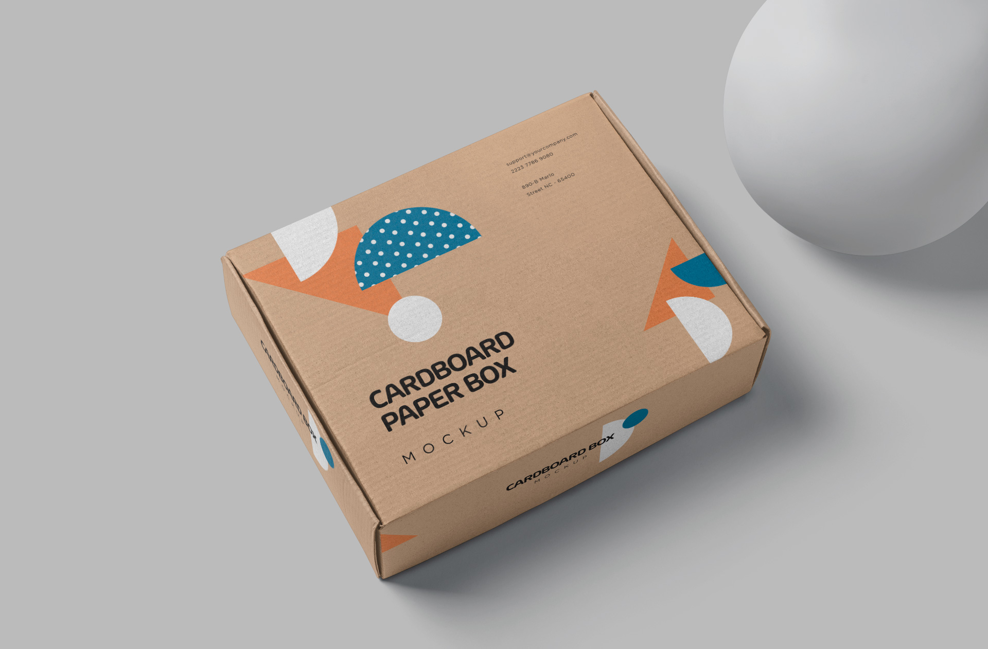 Customizable Cardboard Packaging Box Mockup Design