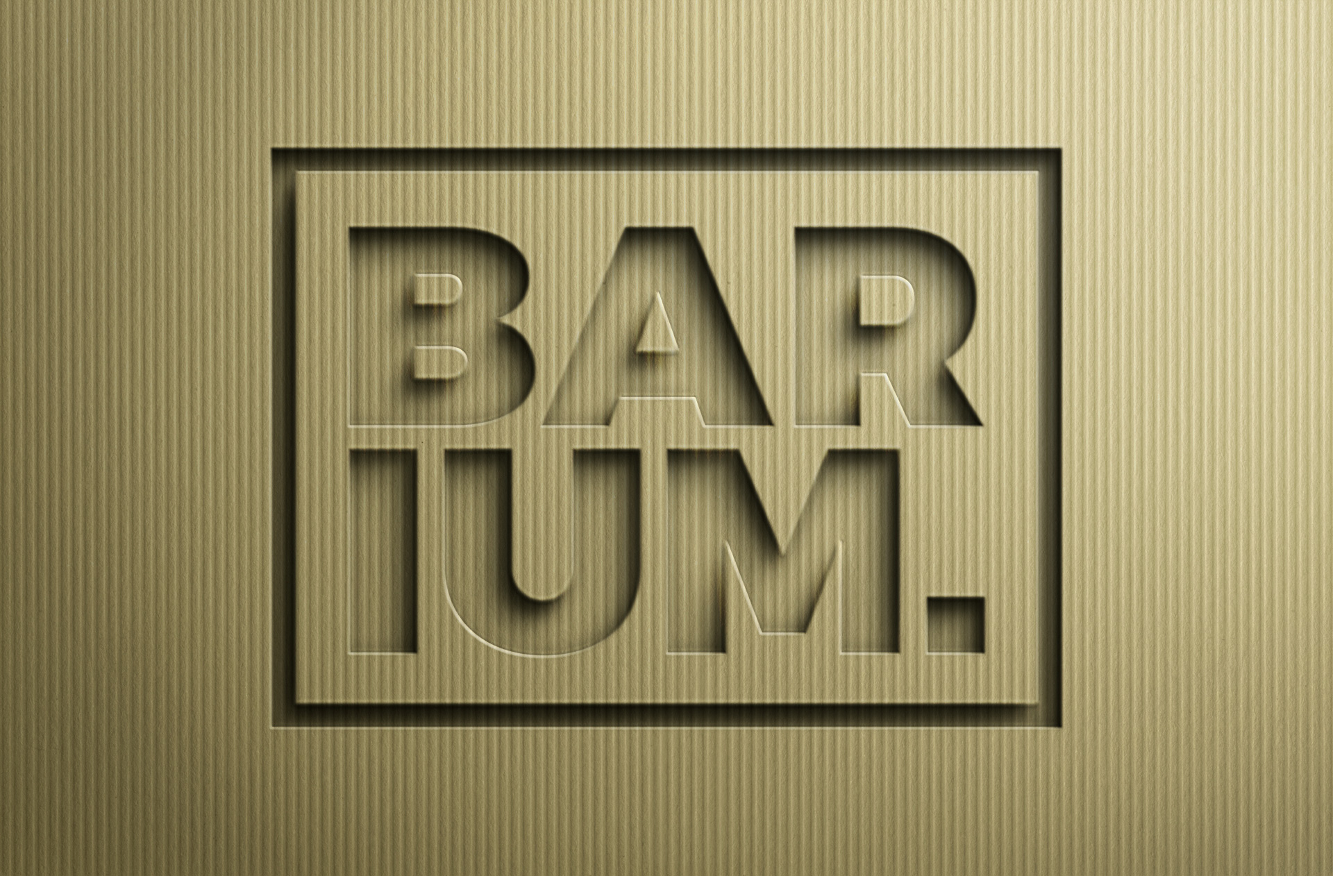 Embossed Cardboard Logo Mockup with Realistic Texture