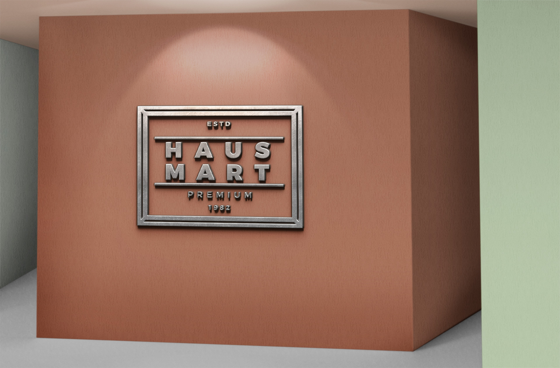 Wall-Mounted 3D Logo Mockup for Branding Display