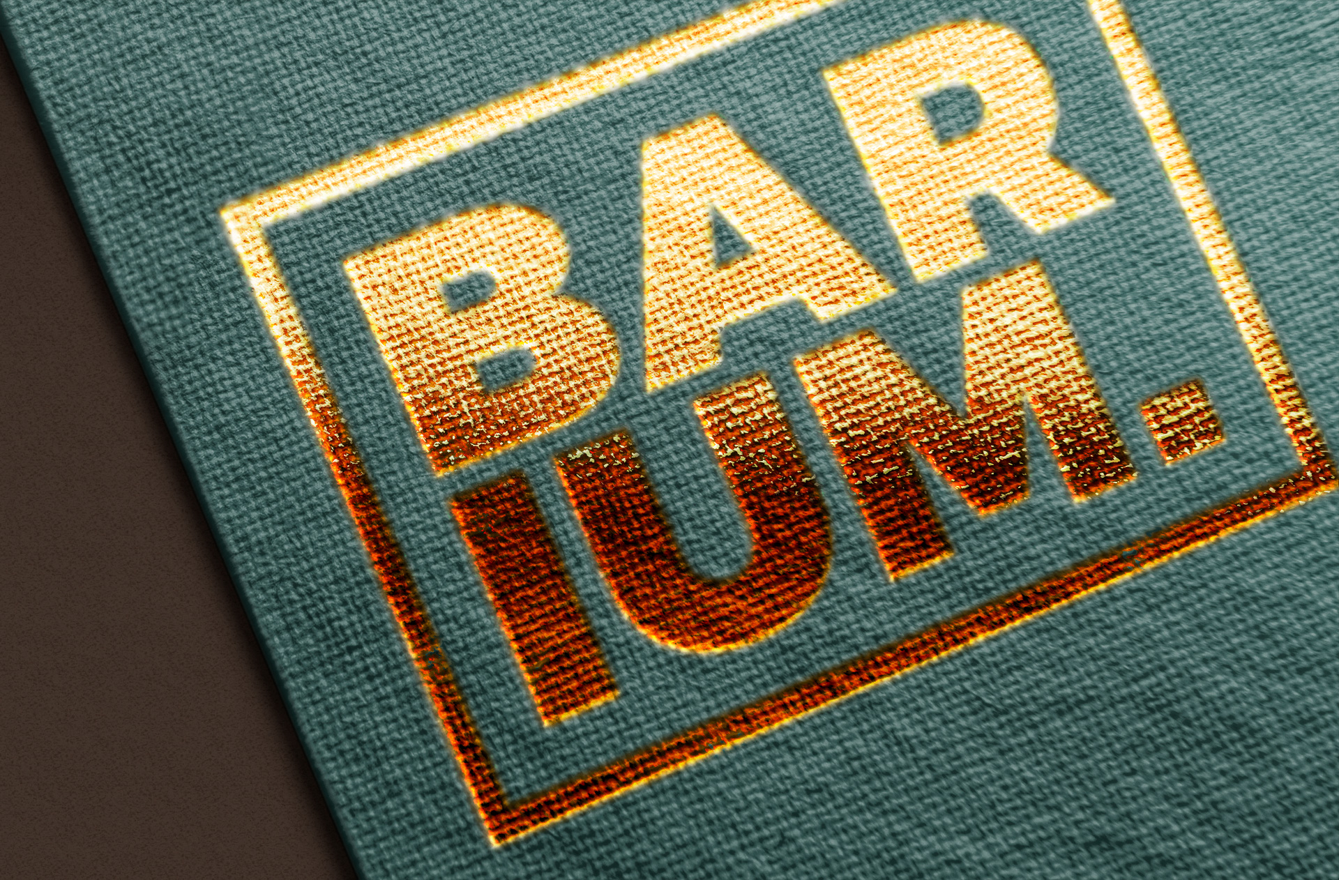 Gold Foil Logo Mockup on Textured Fabric Background