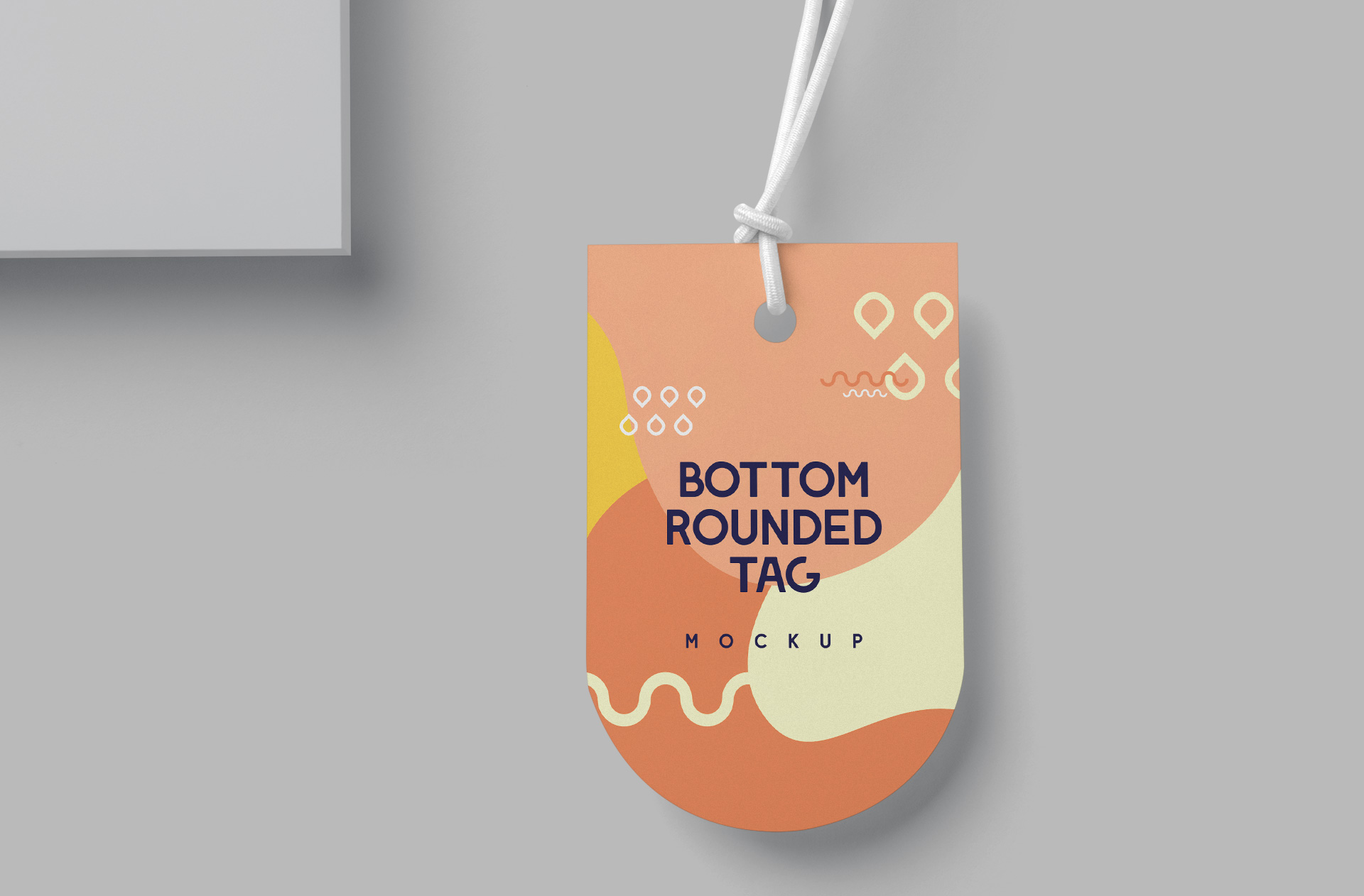 bottom rounded tag mock-up