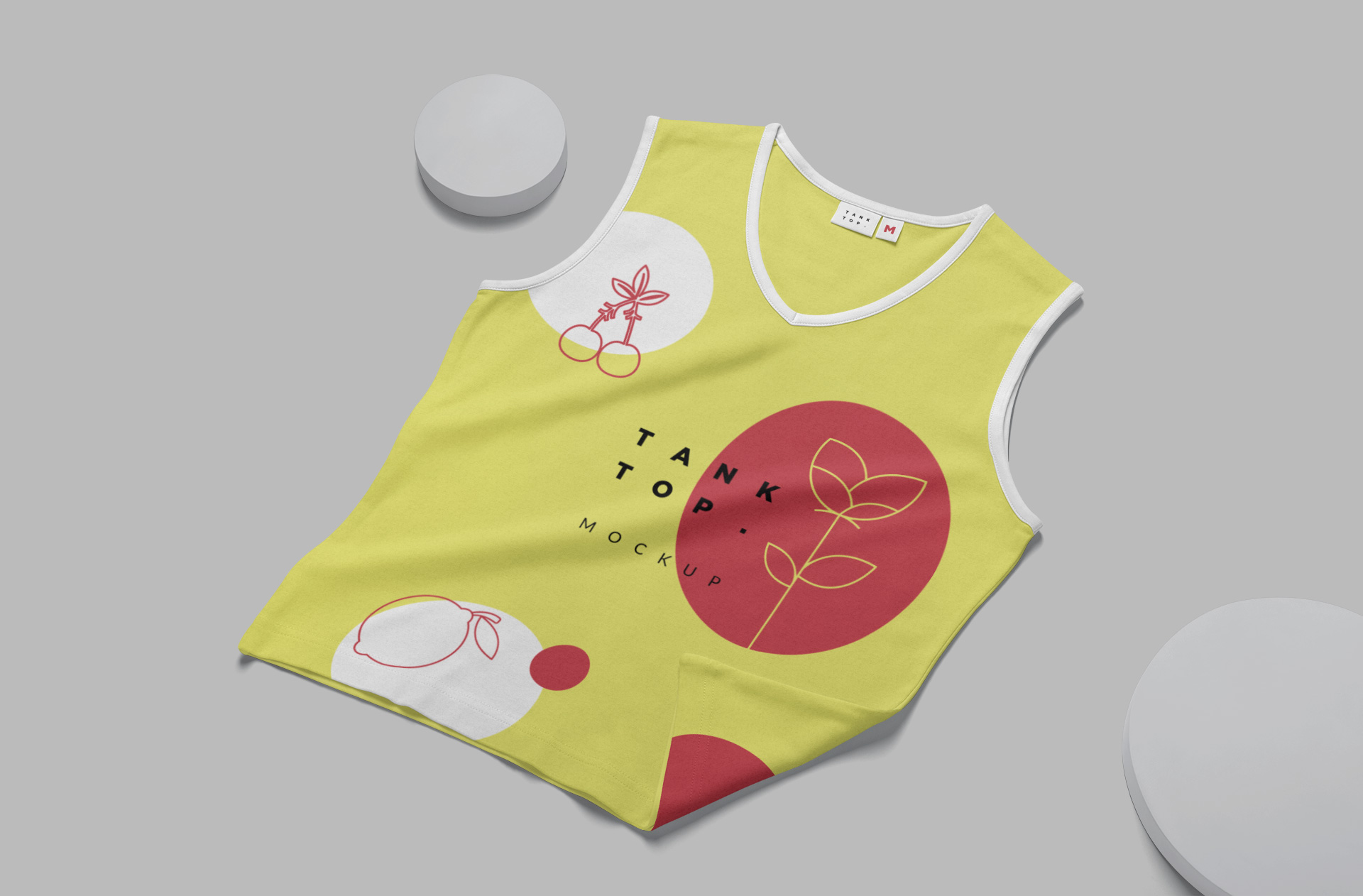 Front View Tank Top Mockup with Vivid Patterns