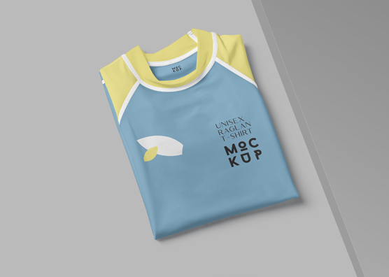 Premium Unisex Raglan Long Sleeve Shirt Mock-Up