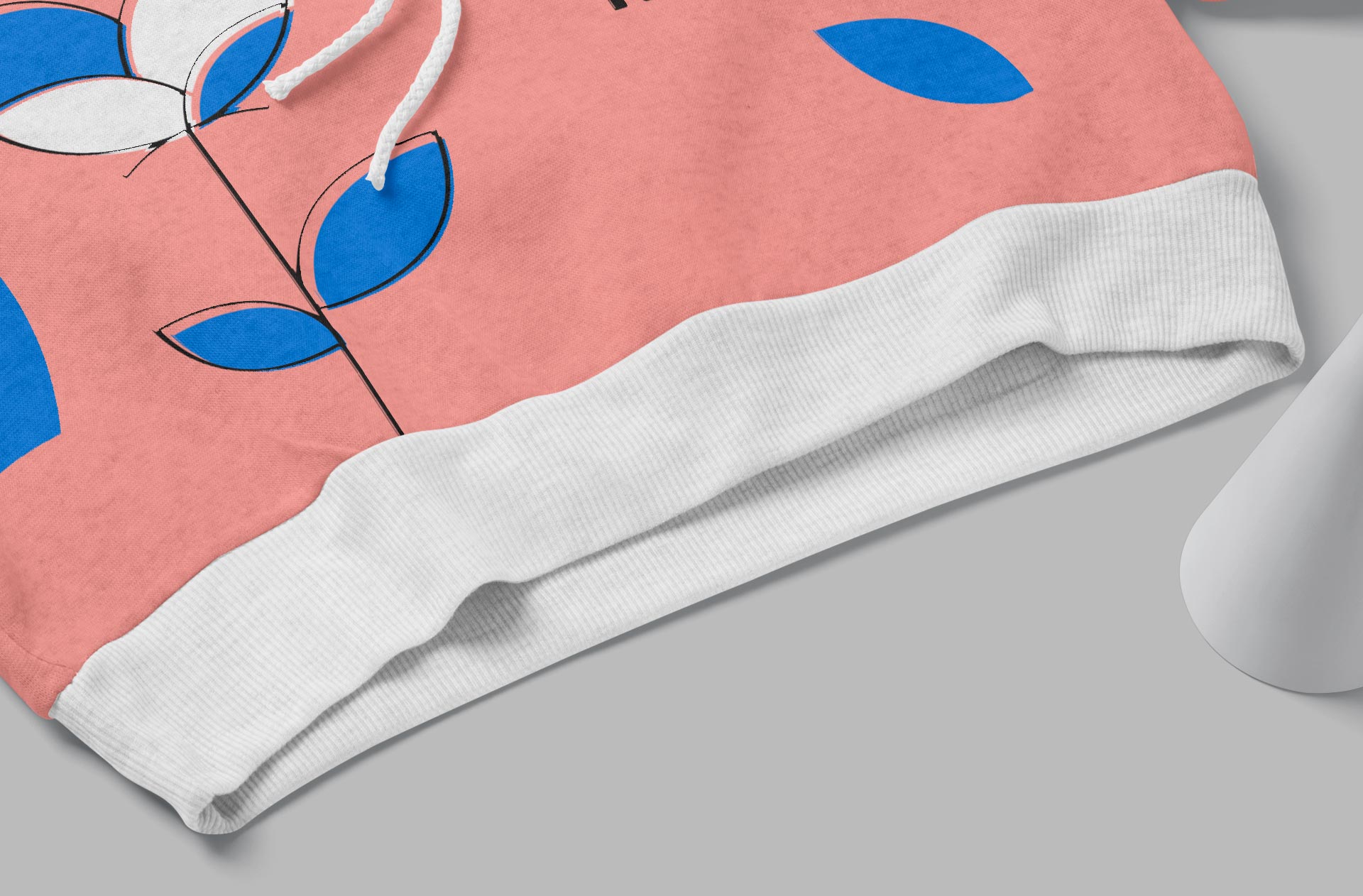 Close-Up of Girls Crop Top Hoodie Mockup with Details