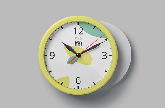 Customizable Round Wall Clock Mockup Stylish Design