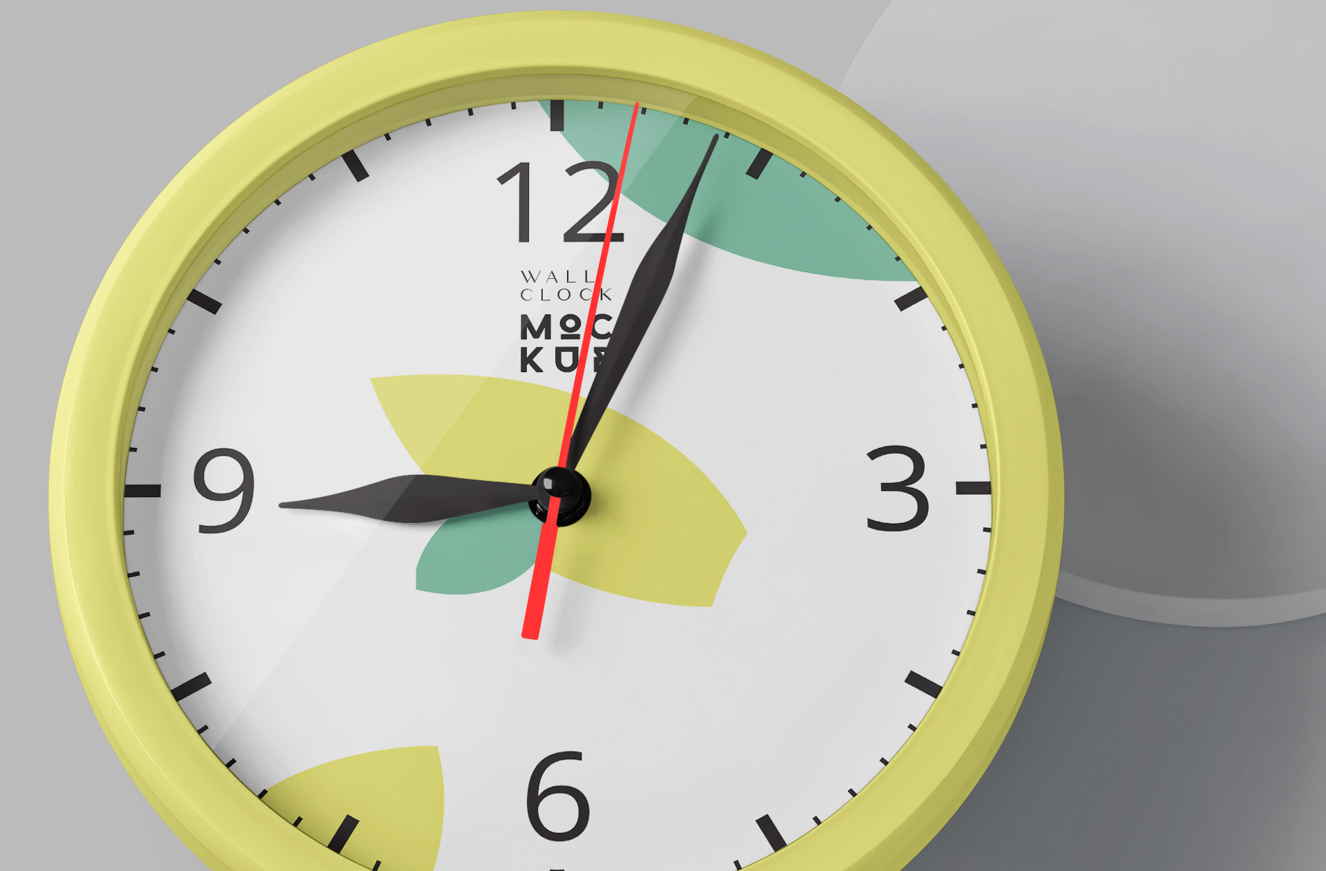 Photorealistic Round Wall Clock Mockup Modern Design