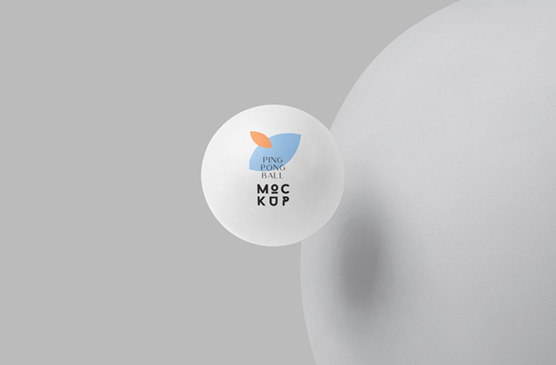 Photorealistic Ping Pong Ball Mockup Logo Design