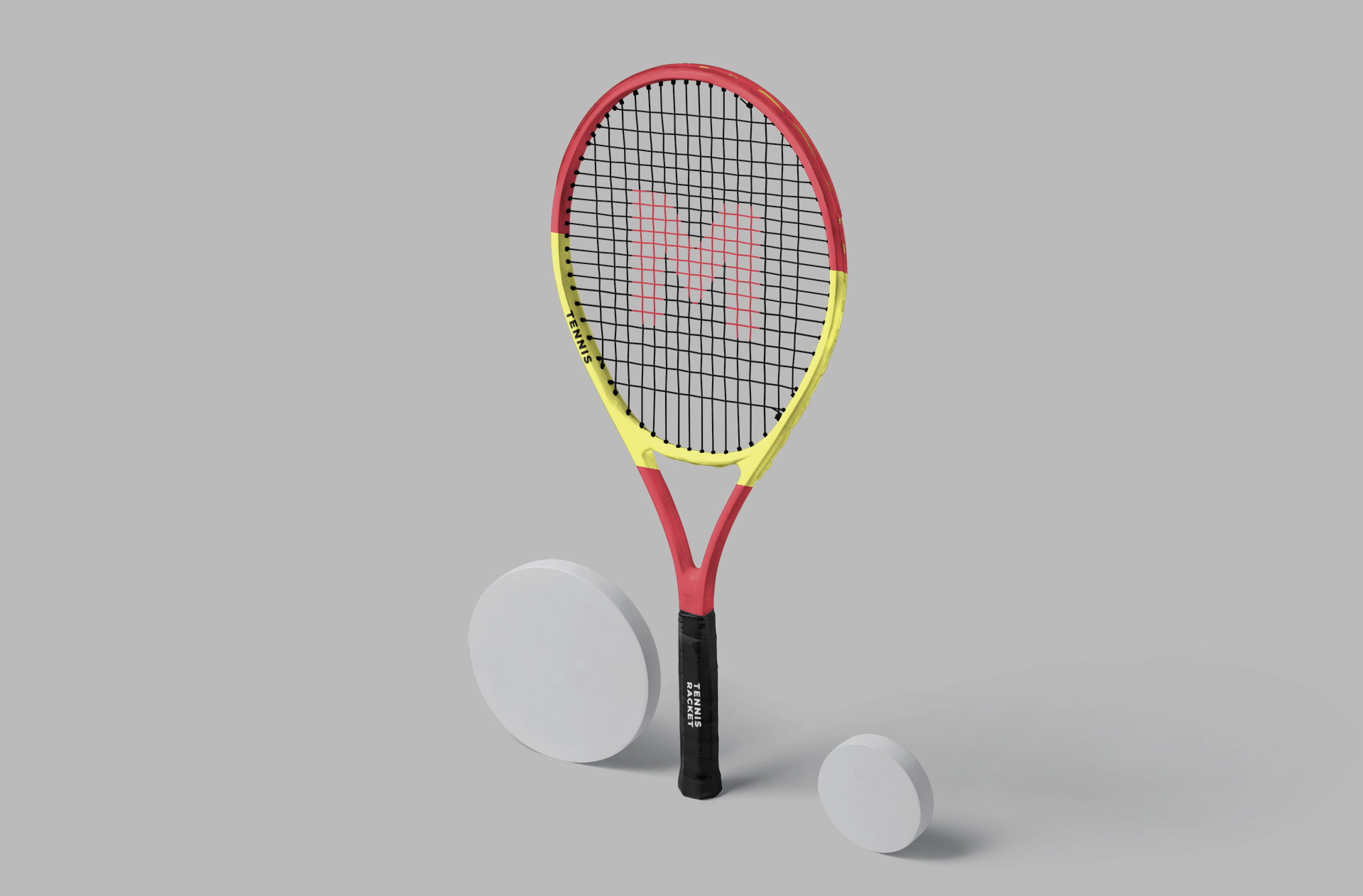 Floating Tennis Racket Mockup Modern Display