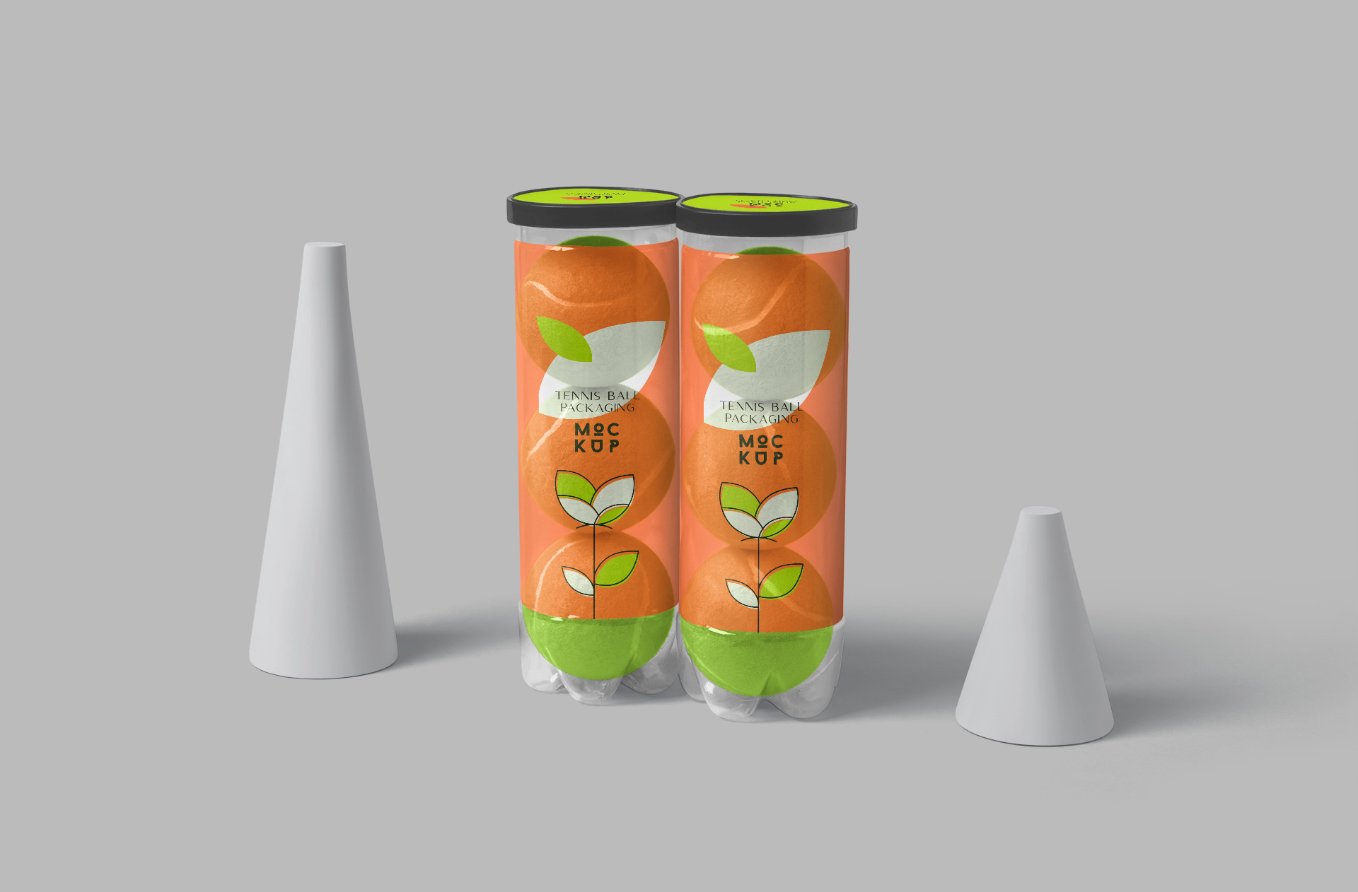 Professional Tennis Ball Packaging Mockup Side View