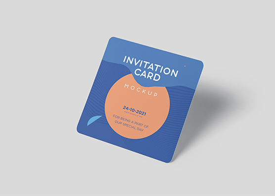 Stylish Square Invitation Card Mockup – High-Res PSD