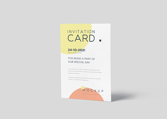 Elegant A5 Invitation Card Mockup – High-Res PSD