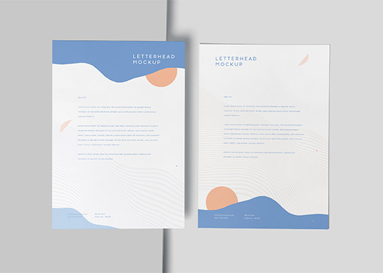 Floating Business Letterhead Mockup – PSD Template