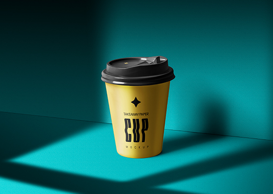 Standing Takeaway Coffee Cup Mockup for Branding