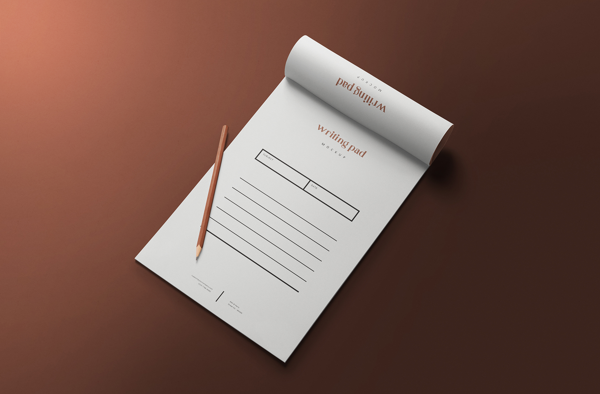 Realistic Writing Pad Mockup for Branding & Design