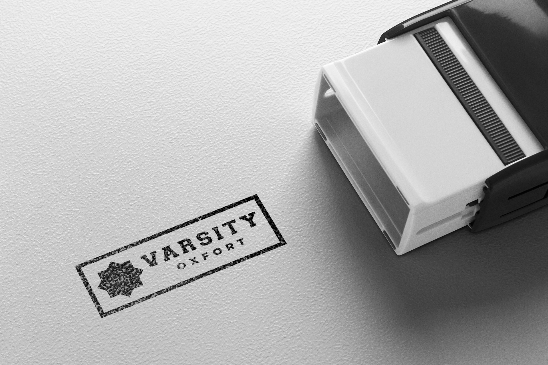 Rubber Stamp Logo mockup – Varsity Oxford Style