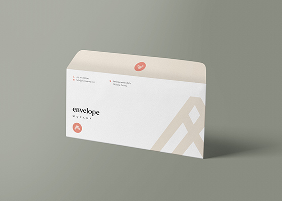 Professional DL Envelope Front View mockup